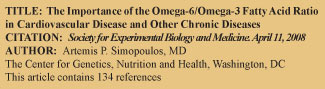 The Omega-6/Omega-3 Fatty Acid Ratio